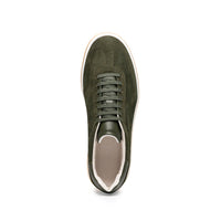 Zelli Gotti Suede and Leather Sneaker in Olive | Refined Sport Style