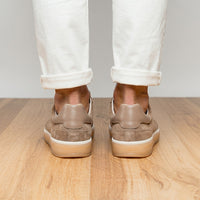 Zelli Gotti Suede & Leather Sneaker in Taupe