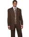 Mens 4 Button Wide Notch Lapel Fashion Brown Suit
