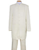 Mens 6 Button Long Style Mandarin Collar tuxedo in Cream