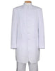 Mens 6 Button Long Style Mandarin Collar tuxedo in White