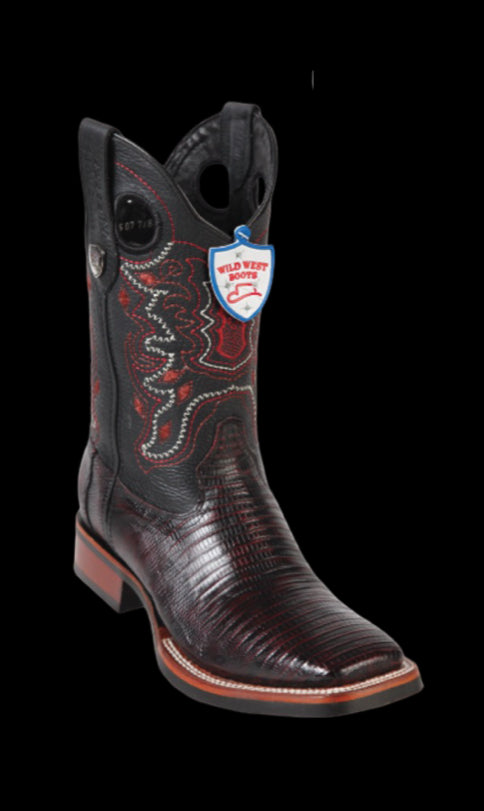 Wild West Botas de Armadillo Horma Rodeo Black Cherry