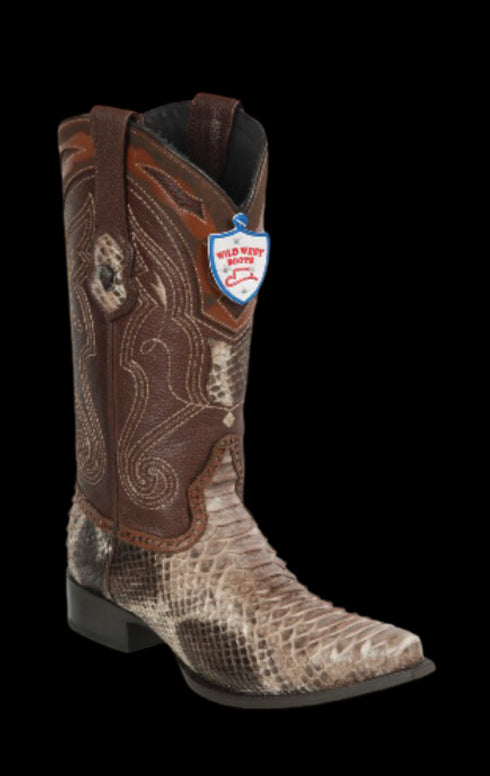 Bota de Pitón Original Horma Punta Recortada Wild West