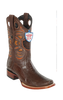 Wild West Botas de Pata de Avestruz Horma Square Toe Brown