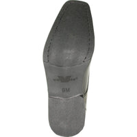 Bravo Mens Modern Pointy Square Toe Oxford Patent Tuxedo Shoe in Black