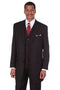 Mens 3 Button Vested Wide Peak Lapel 1920's Gangster Pinstripe Suit in Black/Red