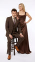 Men’s Doctor Who Inspired Brown Pinstripe 3-Piece Suit – Retro Vintage Wedding, Costume & Formal Suit
