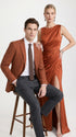 Men’s Burnt Orange Suit Jacket – 2 Button Notch Lapel Formal Blazer