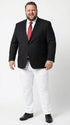Men’s Solid Black Two Button Suit Jacket Blazer With White Pants | Black Blazer Sport Coat