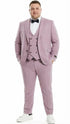 Men’s Dusty Rose Pink Pinstripe Three Piece Suit with Vest | Wedding and Party Formal Wear Prom or Church Suit