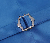 Vanderbilt Collection - Classic Dress Vest 5 Buttons Regular Fit In Blue