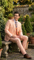 Men’s Light Peach 3 Piece Suit Set with Vest, Prom Wedding Dress Suit