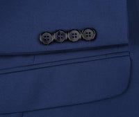 Vanderbilt Collection - Classic 2 Piece Suit 2 Buttons Regular Fit In Blue
