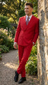 Vitali Red Double Breasted Suit – Men’s 2 Piece Formal Suit for Wedding, Prom and Special Events Modern Fit