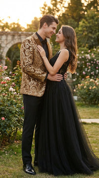 Men's Light Brown & Gold Baroque Embroidered Blazer Jacket | Tuxedo Dinner Jacket