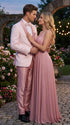 Men's Light Pink 3 Piece Tuxedo Suit Set | Shawl Lapel Formal Wedding Prom Dinner Suit in Rose Gold Color