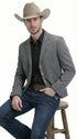 Mens Charcoal Gray Western Blazer – Cowboy Style Casual Jacket Classic Country Western Sport Coat