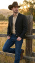 Mens Black Western Blazer Set – Cowboy Style Formal Jacket and Pants Outfit Country Western Suit