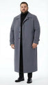 Men’s Full-Length Charcoal Grey Overcoat – Premium Microfiber Blend Long Dress Coat for Winter and Formal Wear in Gray Color