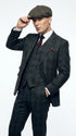 Men's Thomas Shelby Dark Grey Plaid 3-Piece Suit – Peaky Blinders 1920s Vintage Tweed-Style Wedding Suit with Matching Vest & Pants