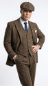 Men’s Thomas Shelby Inspired Brown Herringbone Tweed 3 Piece Suit – Peaky Blinders 1920s Vintage Suit
