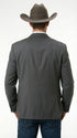 Mens Charcoal Grey Three Buttons Western Blazer – Classic Fit Cowboy Style Three Button Formal Dress Jacket