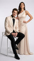Men’s Champagne Tuxedo Dinner Jacket with Black Pants – Shawl Lapel Wedding, Prom and Formal Blazer