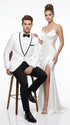 Men’s White Tuxedo Jacket – Black Trim Shawl Lapel Formal Dinner Blazer for Weddings, Prom Wedding Blazer Modern fit