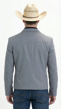 Mens Gray Western Blazer Set – Cowboy Style Jacket and Pants Outfit Classic Country Western Suit