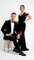 Men’s Black Velvet 2-Piece Suit – Notch Lapel Wedding, Prom and Formal Evening Suit