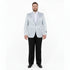 Big and Tall Men’s Silver Gray Paisley Tuxedo Jacket – Satin Shawl Lapel Blazer for Weddings, Proms, and Formal Event