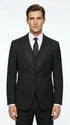 Vitali Mens Black Tone on Tone Shadow Stripe Vested Suit Set – 3 Piece Modern Fit Pinstripe Two Buttons