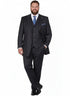 Men's Three Button Suits - Navy Blue Pinstripe Three-Piece Suit – Classic Business and Formal Wear with Tailored Fit