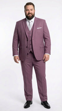 Men’s Mauve Three-Piece Suit – Slim Fit Formal Blazer, Vest, and Trousers for Weddings Rose Gold Pinkish Color