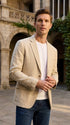 Men’s Khaki Linen Sport Coat – Lightweight Beige Blazer for Summer Weddings & Smart Casual Wear