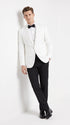 Men’s uniform White Dinner Jacket Tuxedo – Classic White Formal Tuxedo Jacket with Black Pants for Wedding, Prom & Black Tie Events