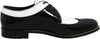 Mens 1920s Gangster Wingtip Dress Shoes - Black and White