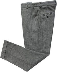 Mens Vintage Tweed Dress Pants Slacks Trousers Regular Fit Suit Pants in Grey