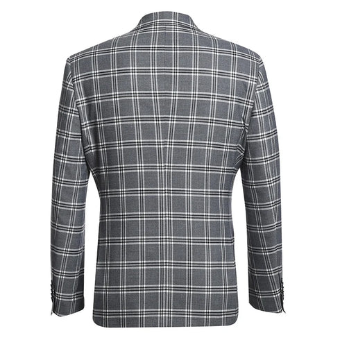 English Laundry Slim Fit Dimgray with White Check Suit