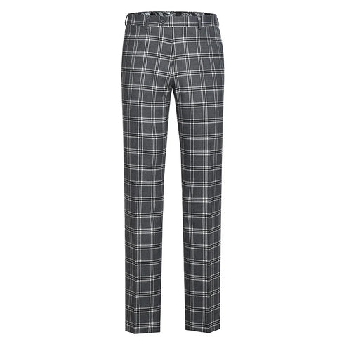English Laundry Slim Fit Dimgray with White Check Suit