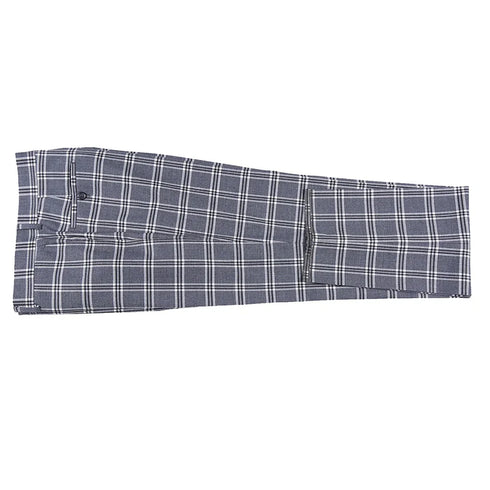 English Laundry Slim Fit Dimgray with White Check Suit