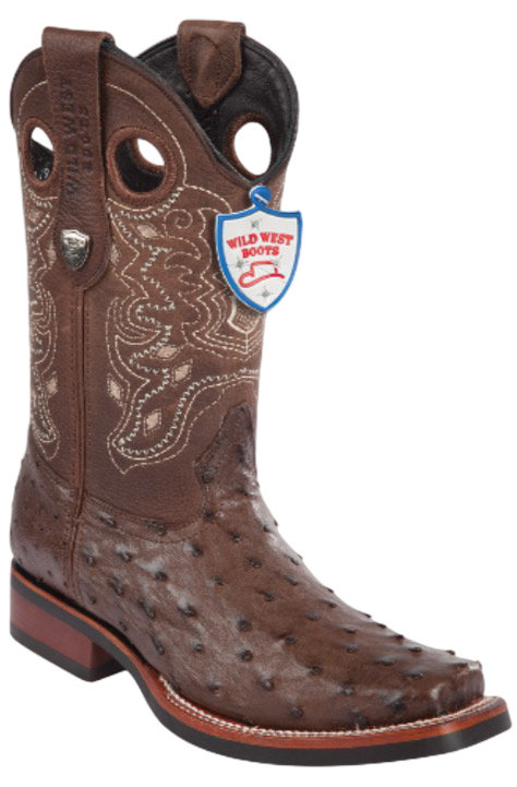 Wild West Botas de Pata de Avestruz Horma Dubai Toe Faded Brown main image 0