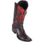 Ostrich Leg Black Cherry European Square Toe Boots