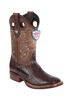 Wild West Botas de Pata de Avestruz Horma Square Toe Brown