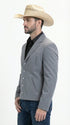 Mens Gray Western Blazer Set – Cowboy Style Jacket and Pants Outfit Classic Country Western Suit