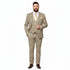 Men’s Beige and Navy Check 3-Piece Suit Set – Premium Tailored Fit Formal Wedding and Business Suit By Rossiman