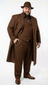 Men’s Brown 1920s Zoot Suit – Long Gangster Mafia Zuit Vintage Three-Piece Costume Set Pachuco Style