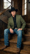 Men’s Olive Green Western Blazer Jacket, Classic Cowboy Style Sport Coat for Casual Formal Wear with Jeans