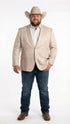 Men’s Tan Khaki Beige Cream Champaign Paisley Western Blazer Jacket, Embossed Dress Sport Coat for Wedding Party Rodeo Style