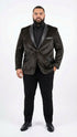 Men’s Crocodile Alligator Exotic skin Texture Blazer – Slim Fit Designer Jacket with Satin Lapels for Formal and Party Wear in Black Color
